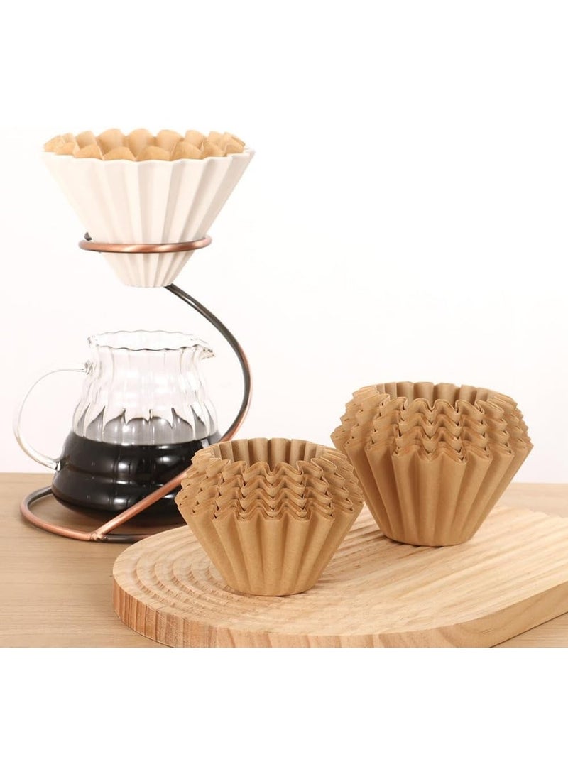 Bukela 100 Count Unbleached Coffee Filters, 4-5 Cup Natural Basket Coffee Filter Paper for 5 Cup Coffee Maker, Small Coffee Travel Brewer, Single Serve Coffee Pot - Image 2